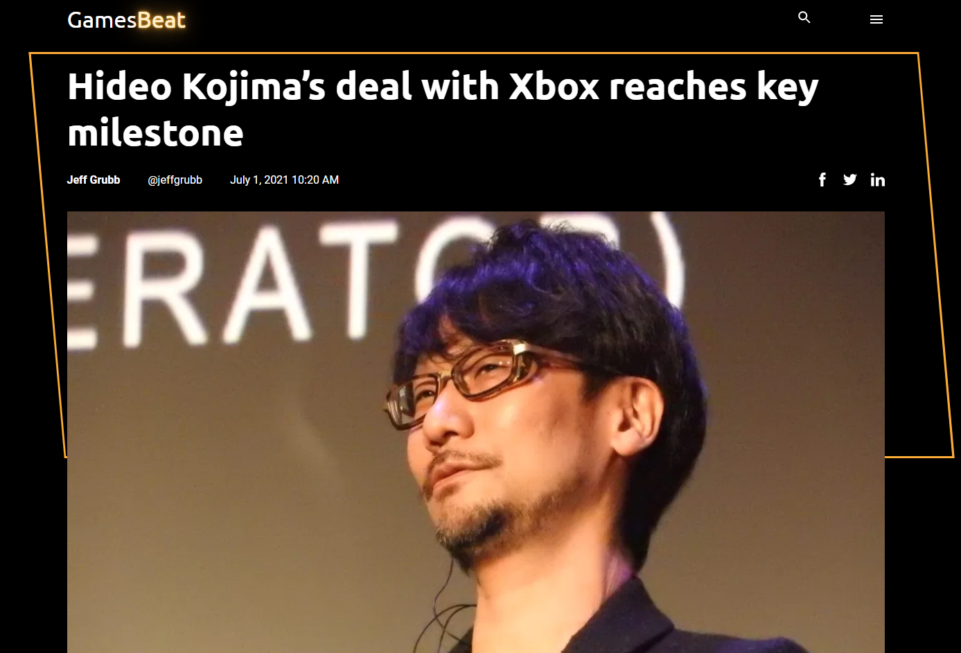 网曝小岛秀夫加入微软阵营