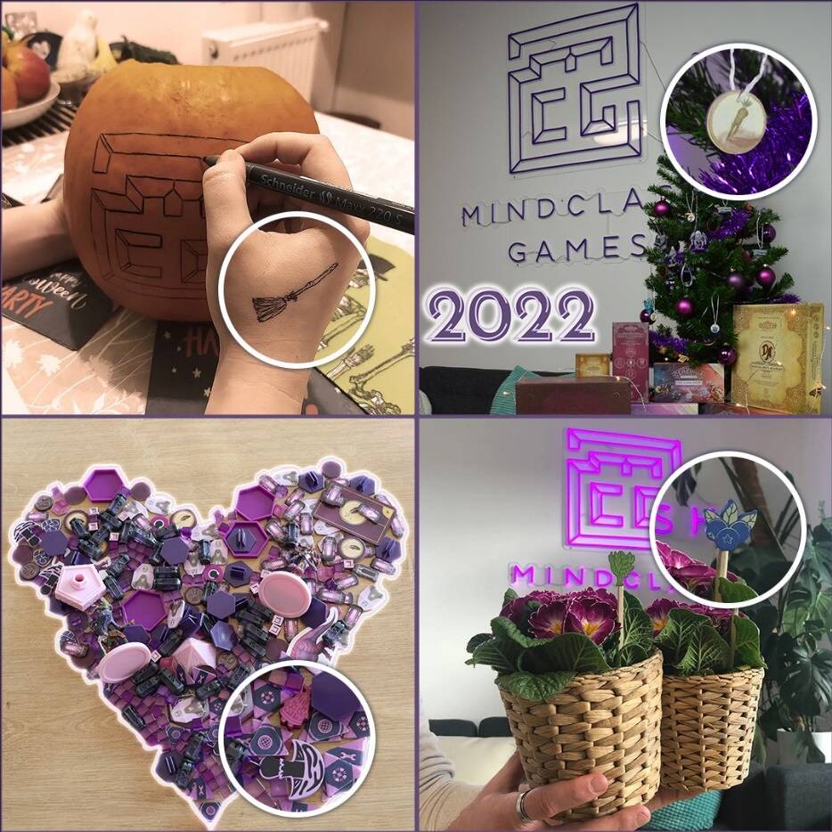 桌子上摆放着广告卡片和一些花低可信度描述已自动生成