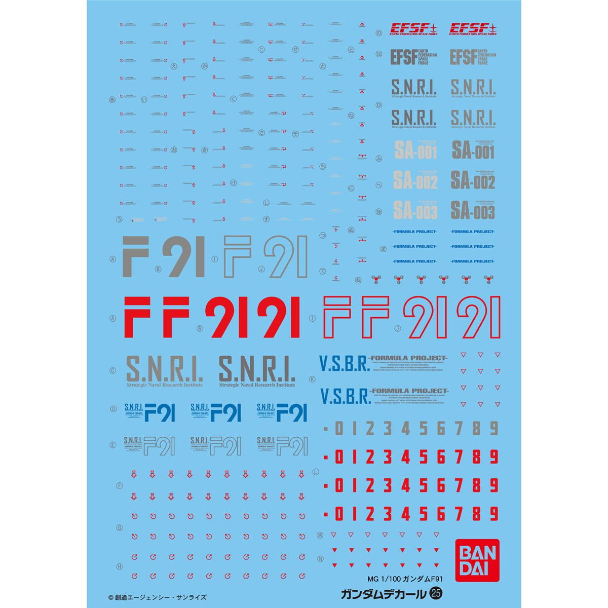 L BUILD ガンダムデカール 万代 MG 高达贴纸No.25 高达F91用-旅法师营地